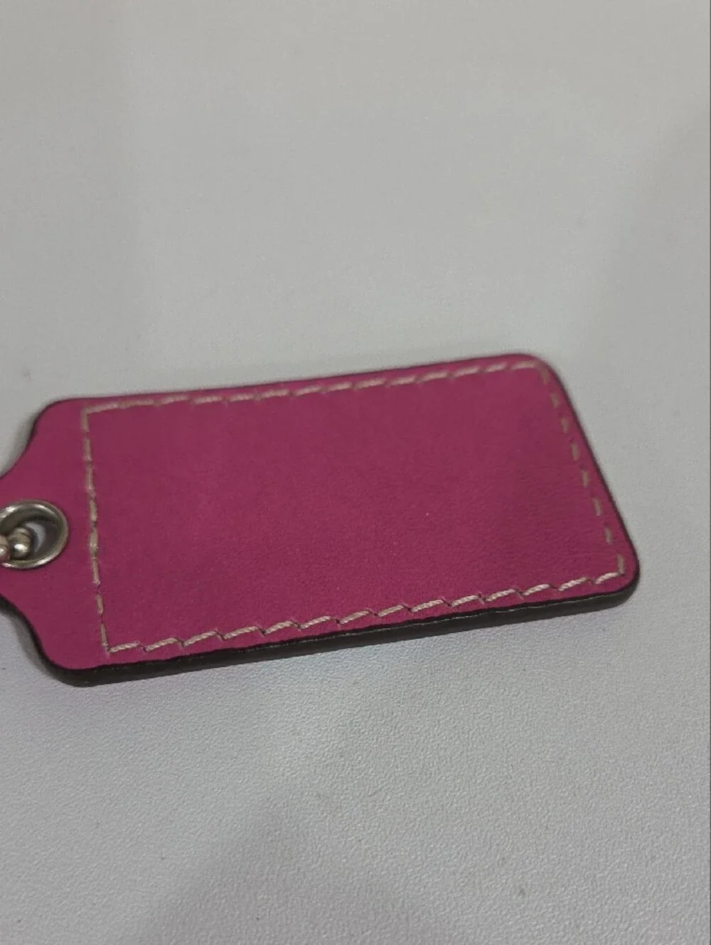 COACH Pink and Blue Leather Hang Tag Rare